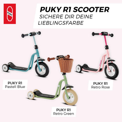 PUKY R 1 Classic Scooter | Sicherer Roller für Kinder ab 2 Jahren | Rutschfestes Trittbrett | Höhenv