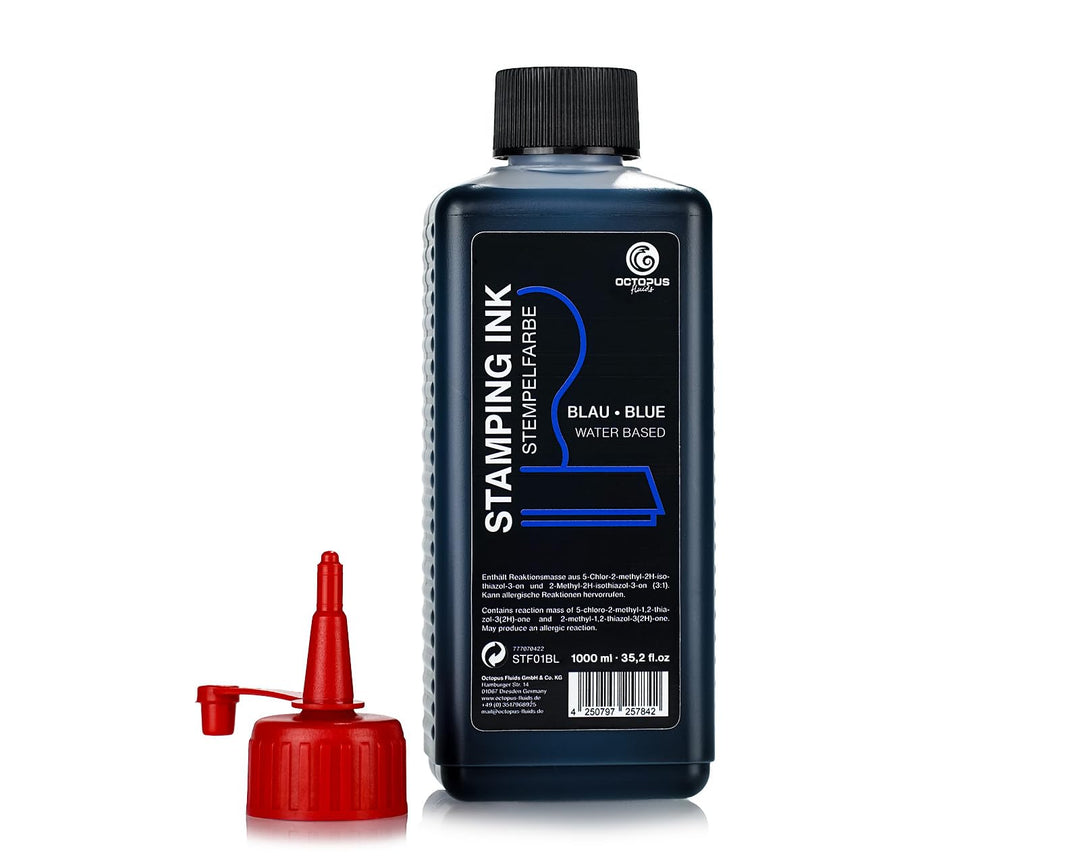 Octopus Fluids Stempelfarbe, Nachfüllfarbe zum Nachtränken von Stempelkissen und Stempelautomaten, 1