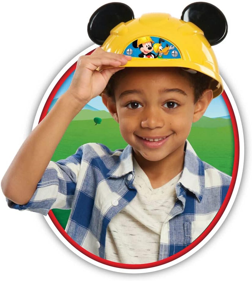 Just Play Disney Junior Mickey Mouse Spielset Werkzeugset Eimer und Schutzhelm Deckel mit Mickey Mou