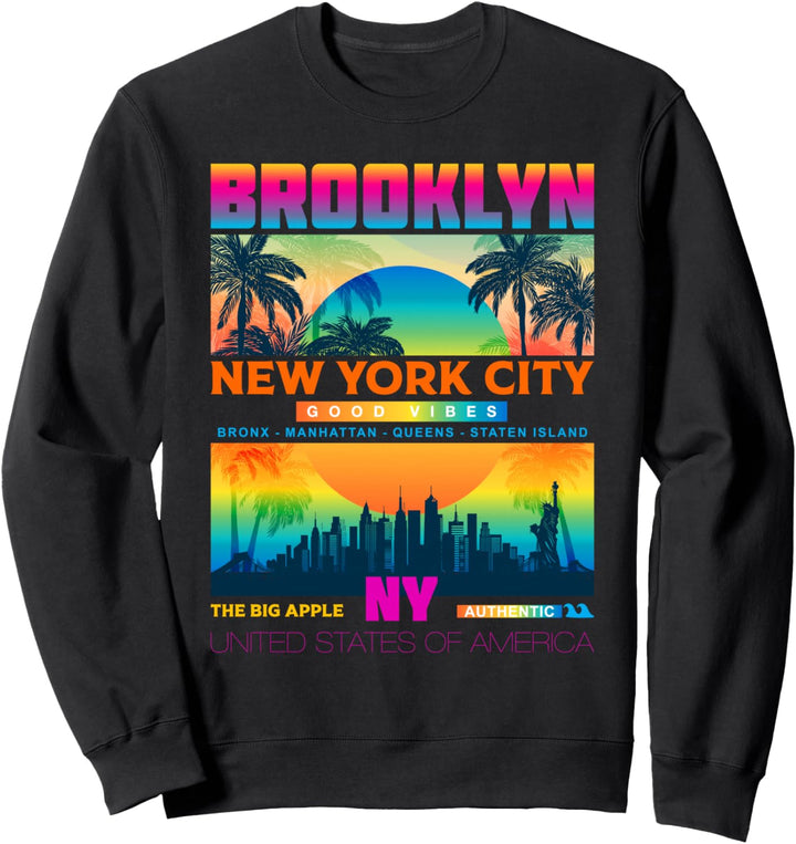 Colorful Brooklyn New York City T shirt, Urban New York City Sweatshirt