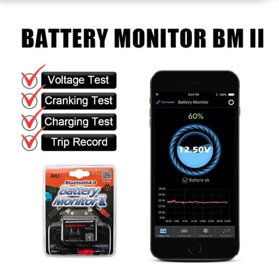 batterietester 12V Bluetooth Wireless Automotive Akku Last Tester Ladegerät Diagnose Analyzer Monito