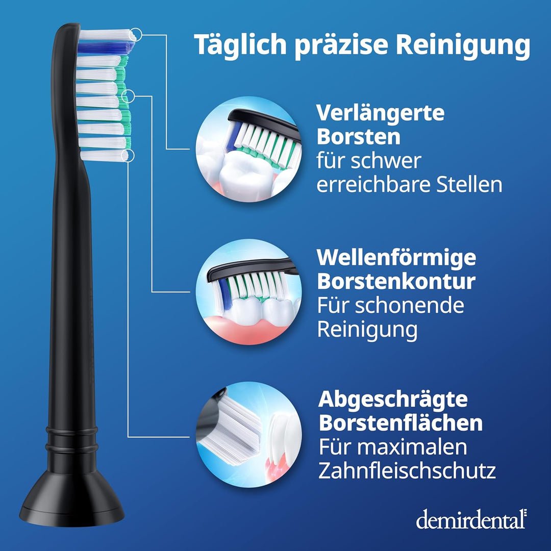 8er demirdental Ersatzbürsten passend für Philips Sonicare, Harte Aufsätze & Aufsteckbürsten, harte