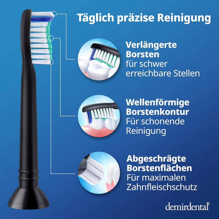 8er demirdental Ersatzbürsten passend für Philips Sonicare, Harte Aufsätze & Aufsteckbürsten, harte