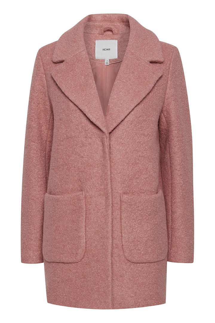 ICHI IHSTIPA JA Damen Wintermantel Wollmantel Winterjacke Kurzmantel mit Druckknöpfen und Reverskrag