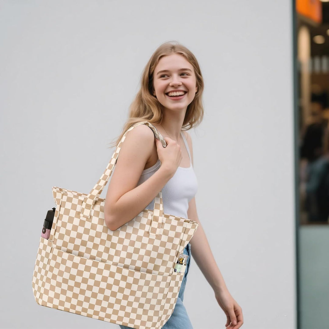 LEDAOU Grosse Strandtasche mit reissverschluss Damen Strandtuch Tote bag &amp; Strandtuch Hausschuhe Was