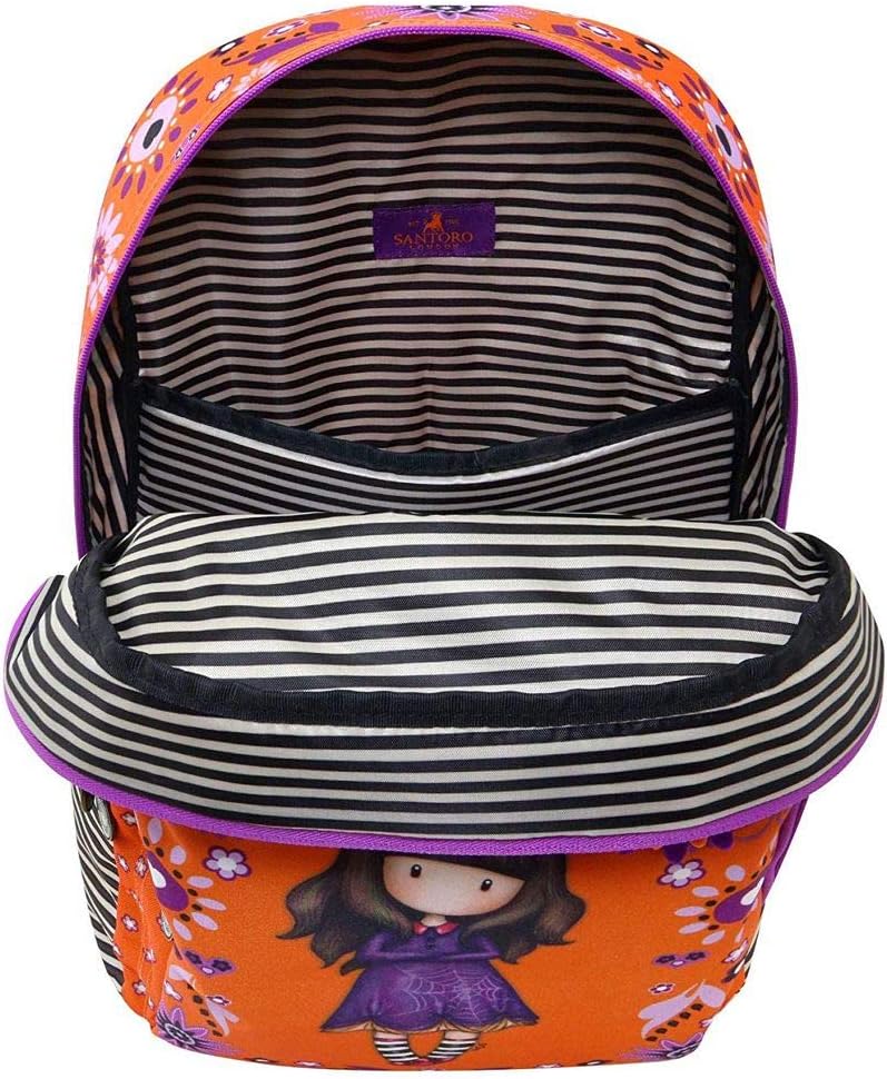 Gorjuss Fiesta Triple Pocket Backpack Rucksack - Cobwebs