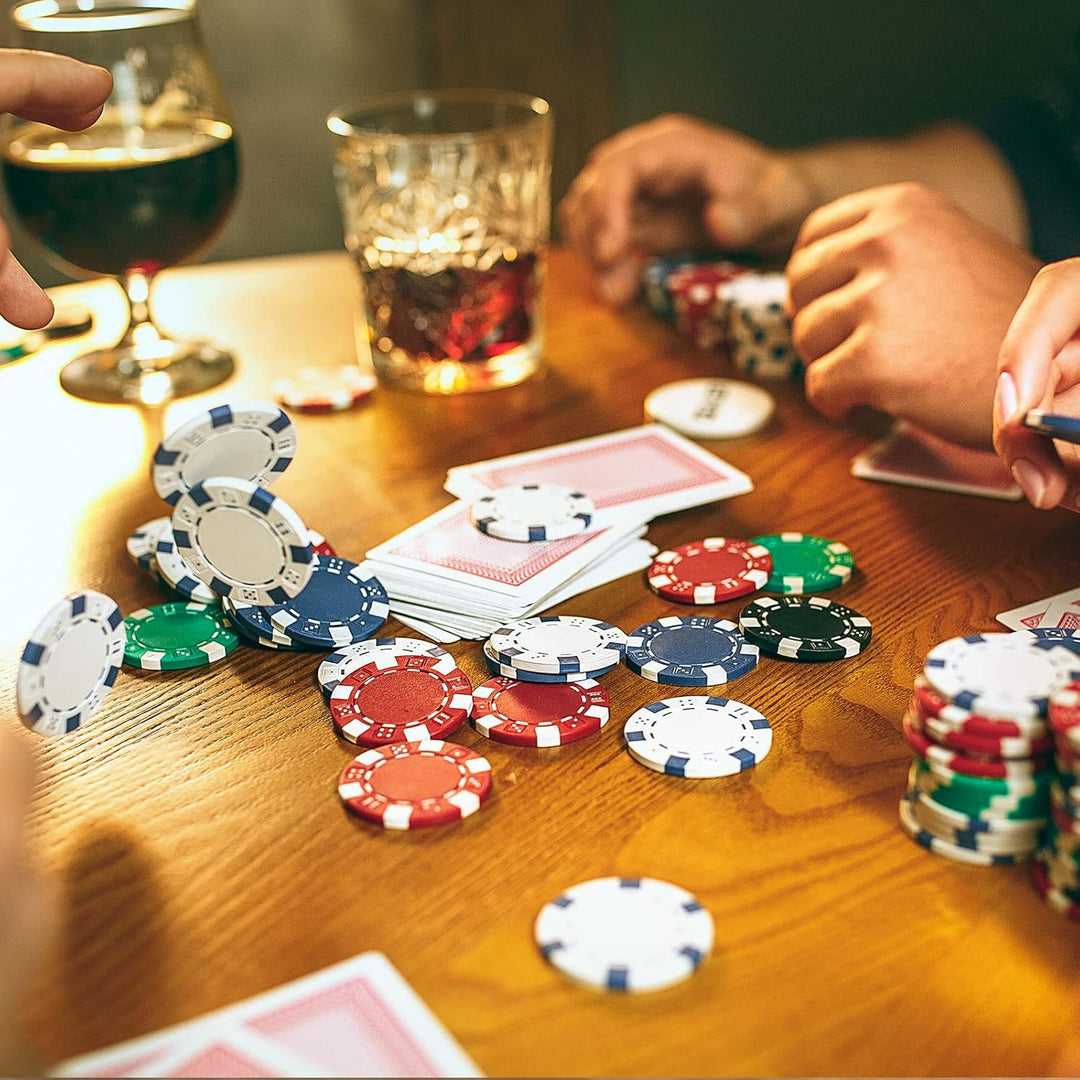 CCLIFE 360 PCS Pokerset Profi Pokerspiel inkl. Pokerkoffer Pokerdecks Dealer Button Poker Set Pokerc