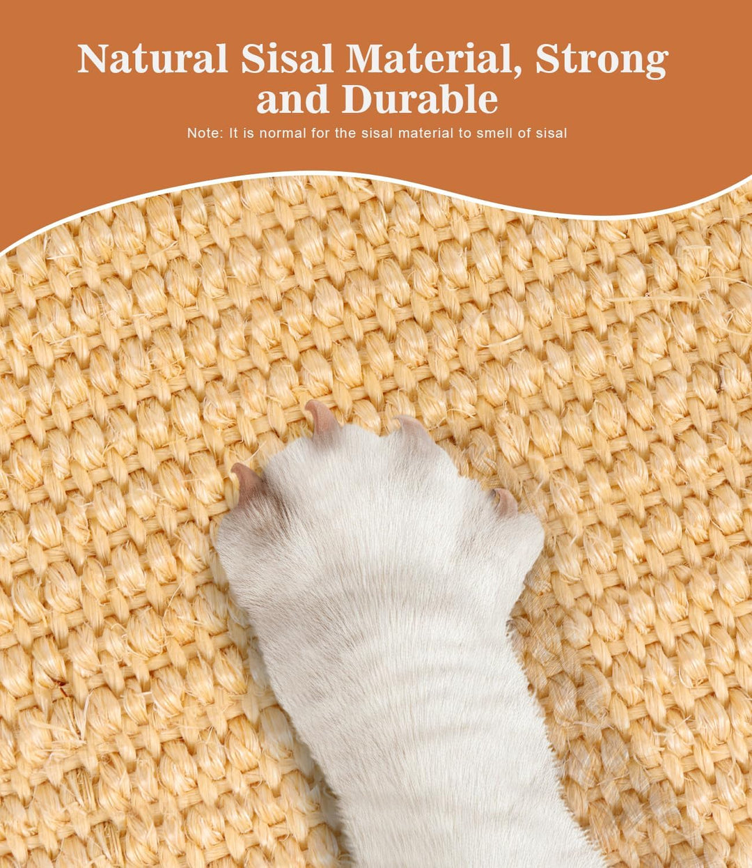 3 Kratzteppiche für Katzen, 50 × 25 cm, natürlicher Sisal, für Sofa und Möbel, Primary Color
