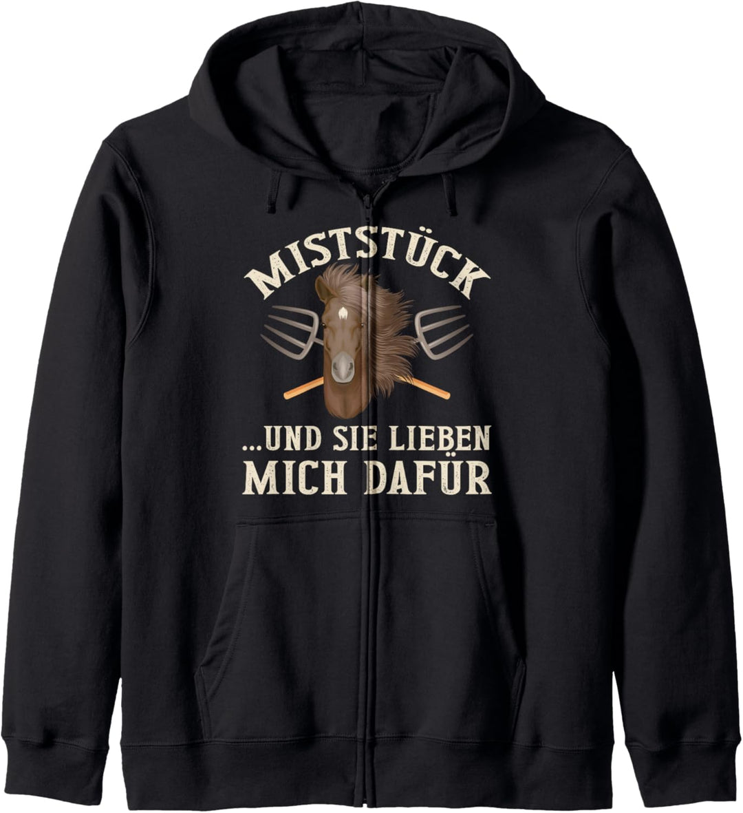 Miststück und sie lieben mich dafür Pferd Reiterin Stall Kapuzenjacke