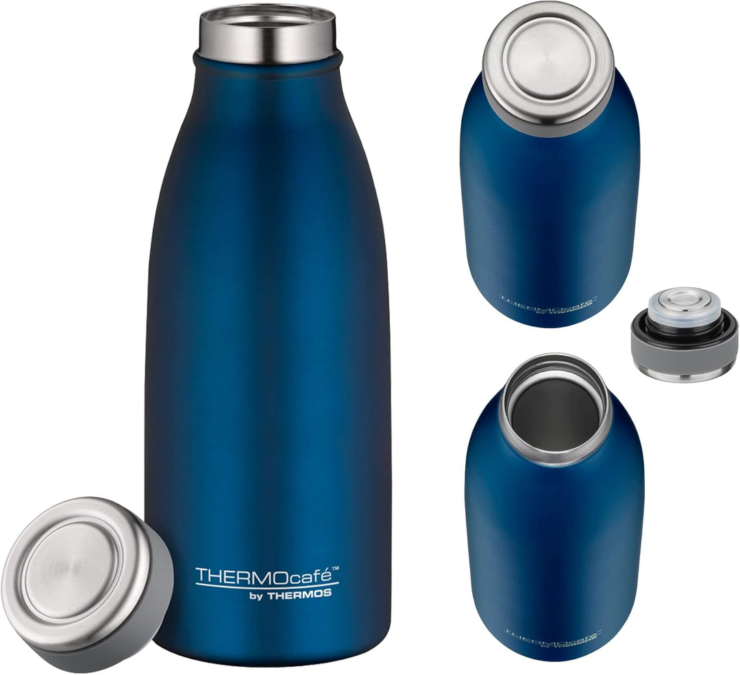 THERMOcafé by THERMOS TC BOTTLE saphire blue mat 0,35l, Isolierflasche aus Edelstahl, kohlensäurefes