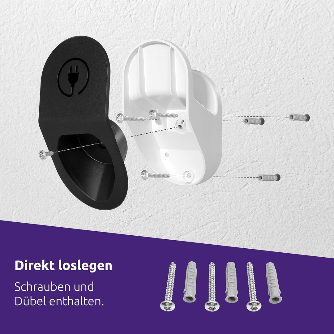 TechniSat TECHNIVOLT Kabel- und Steckerhalter Typ 2 (Wandhalterung für Ladekabel, Kabelaufhängung un