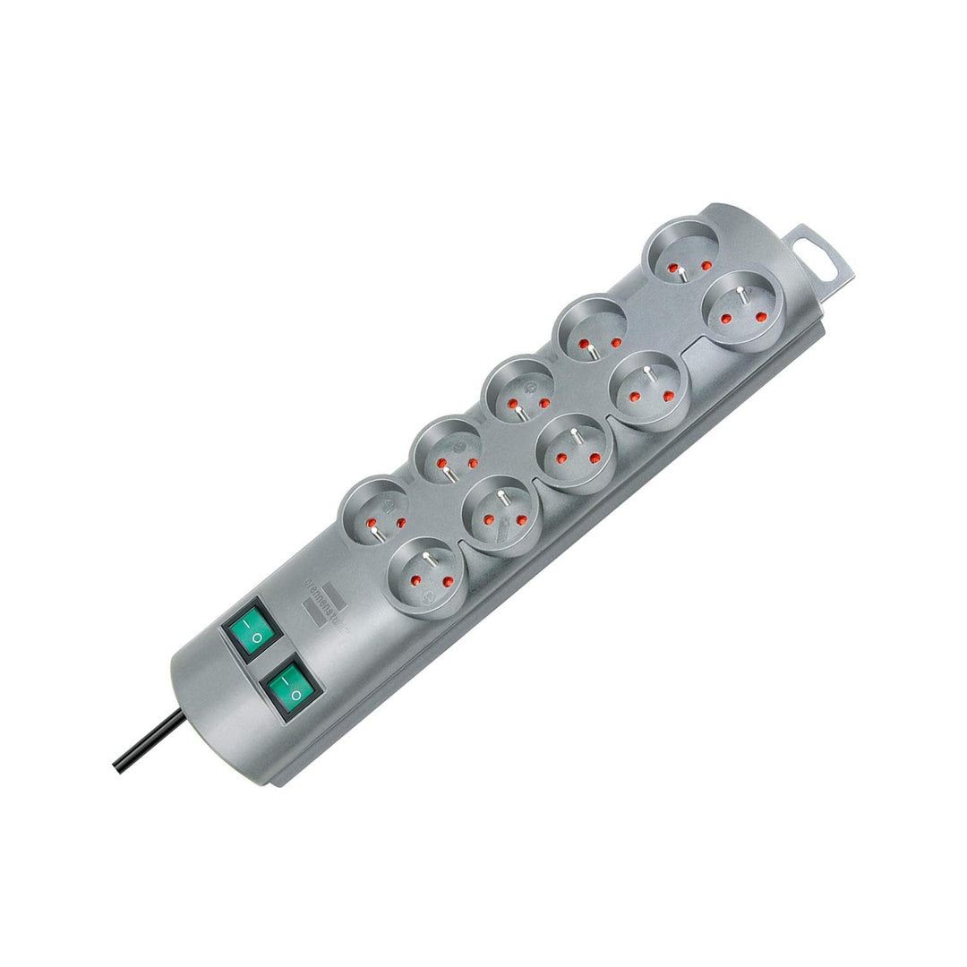 Brennenstuhl Primera-Line Steckdosenleiste 10G 10 Fach Steckdosenleiste 2m mit 2X Schalter FR Stecke