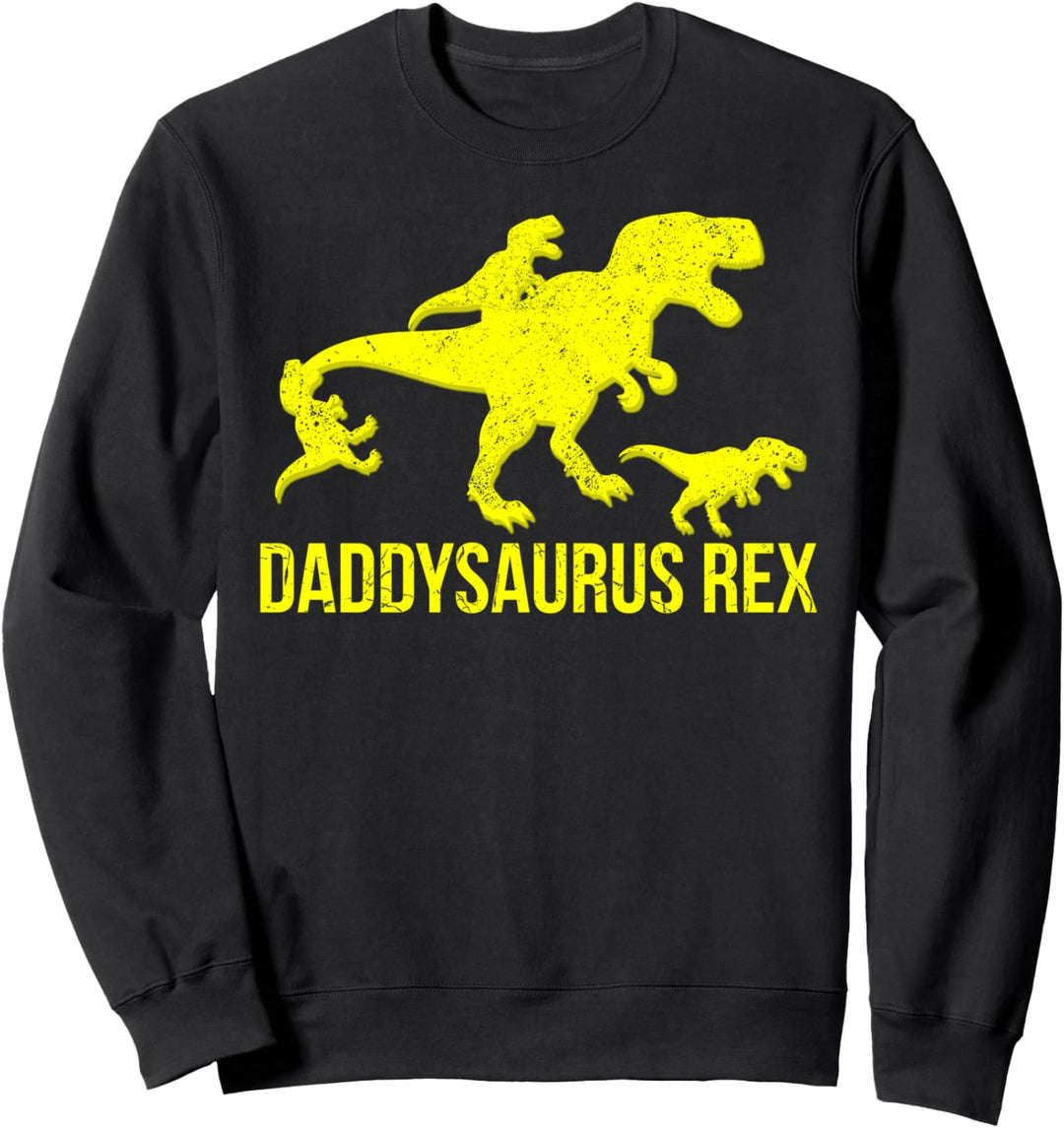 Daddysaurus Rex 3 Kinder Papa Dinosaurier Sweatshirt