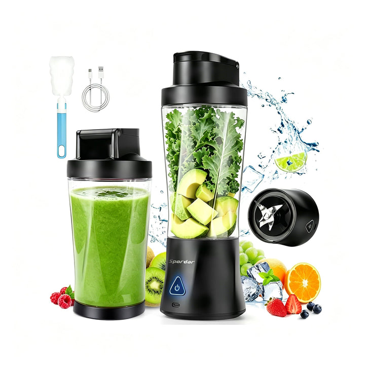 Smoothie Maker to go, 700 ml Portable Blender, 6000 mAh, Selbstreinigungsfunktion, Inklusive 6 Schar