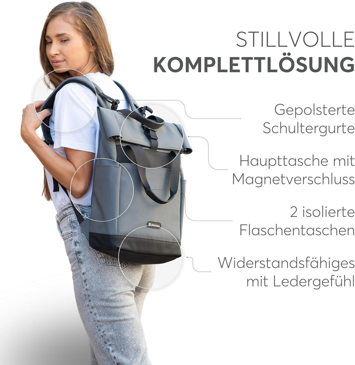 kikka boo CERISE Wickelrucksack, Mommy Bag, Kinderwagenbefestigungen, Grosse Kapazität, Tragbare Wic