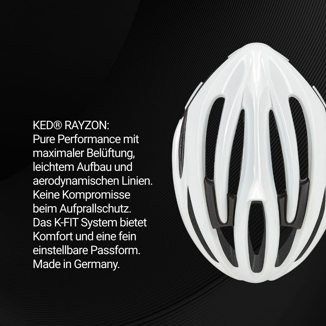 KED Rayzon Rennrad Fahrrad Helm weiss 2023 L (57-61cm), L (57-61cm)