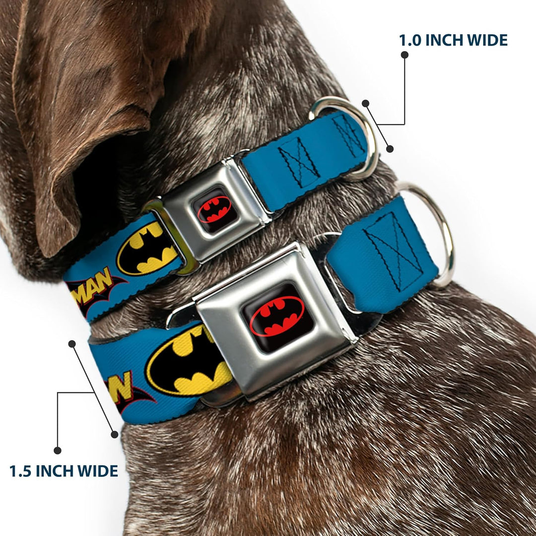 Buckle-Down BMC Batman schwarz/gelb Hund Halsband L - Fits 15-26" - 1.0" Wide, L - Fits 15-26" - 1.0