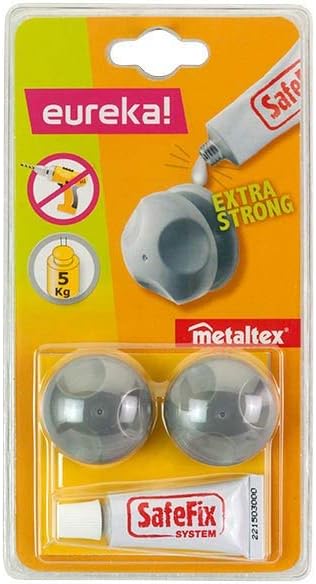 Metaltex 350480039 Safe fix Klebehaken 2 Stück Eureka