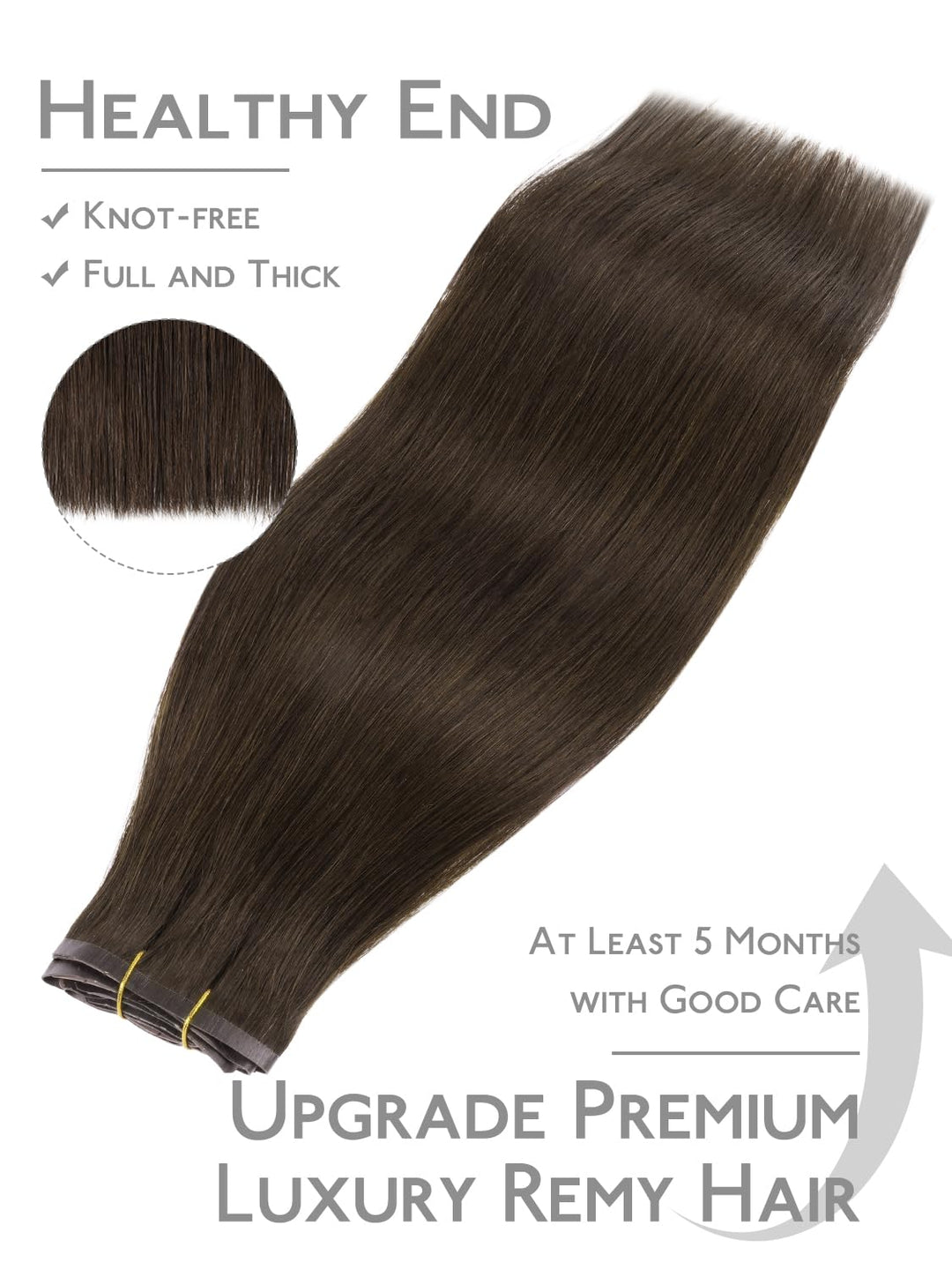 WENNALIFE Nahtlose Clip In Extensions Echthaar, 35cm 9pcs 130g Helles Dunkel Braun Echthaar Extensio