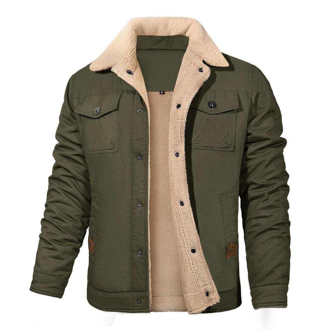 Voqeen Winterjacke Herren Fleece Gefüttert Cargo Jacke Warme Herren Fliegerjacke Militär Winddichte
