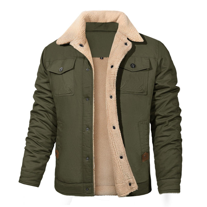 Voqeen Winterjacke Herren Fleece Gefüttert Cargo Jacke Warme Herren Fliegerjacke Militär Winddichte