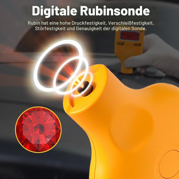 Lackmessgerät Auto, Digitales Lackschichtdickenmessgerät T7-LS-236, Dickenmessgerät mit APP, 0.0~500