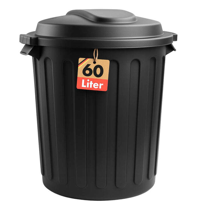 Floordirekt Mülleimer, 60 Liter Abfalleimer mit Deckel für Küche und Büro, Papierkorb, Mülltonne - 4