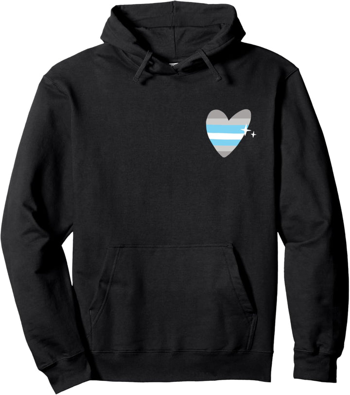 Demiboy Heart Retro LGBTQIA Pride Flag Non-Binary Love Pullover Hoodie
