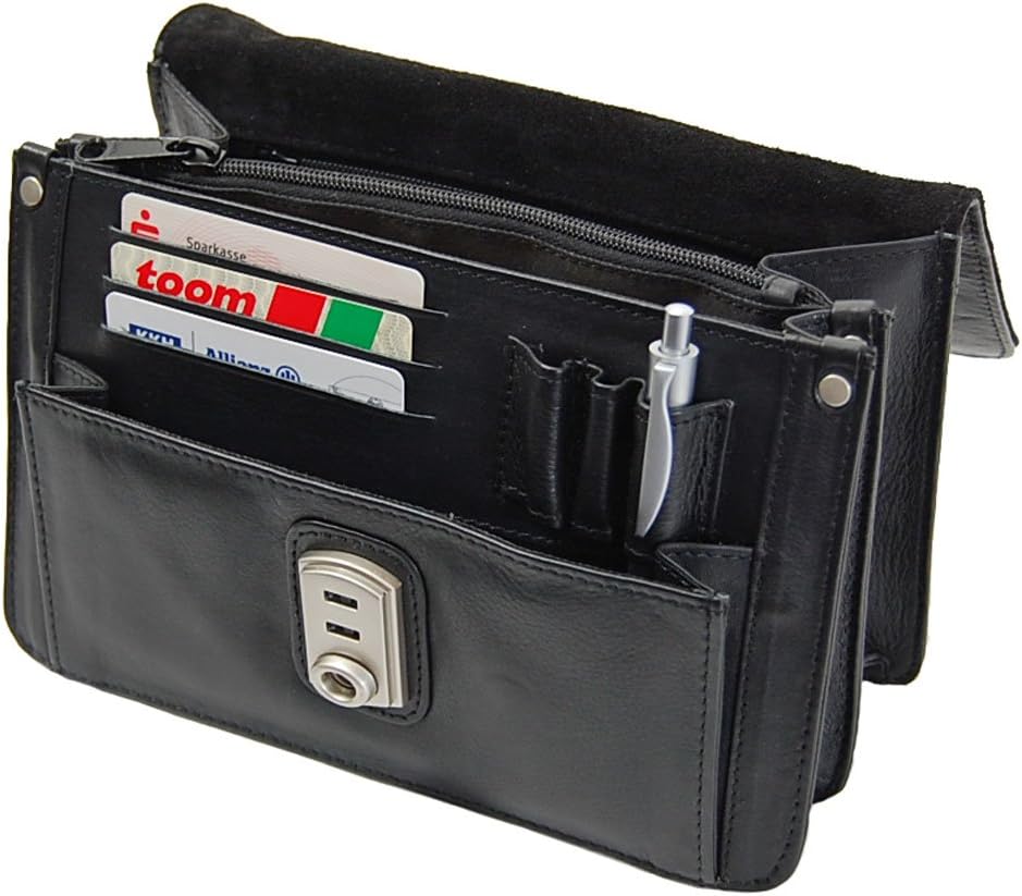 GoBago Branco Business Herren Handgelenktasche Herrentasche Tasche sehr hochwertig Schwarz, Schwarz