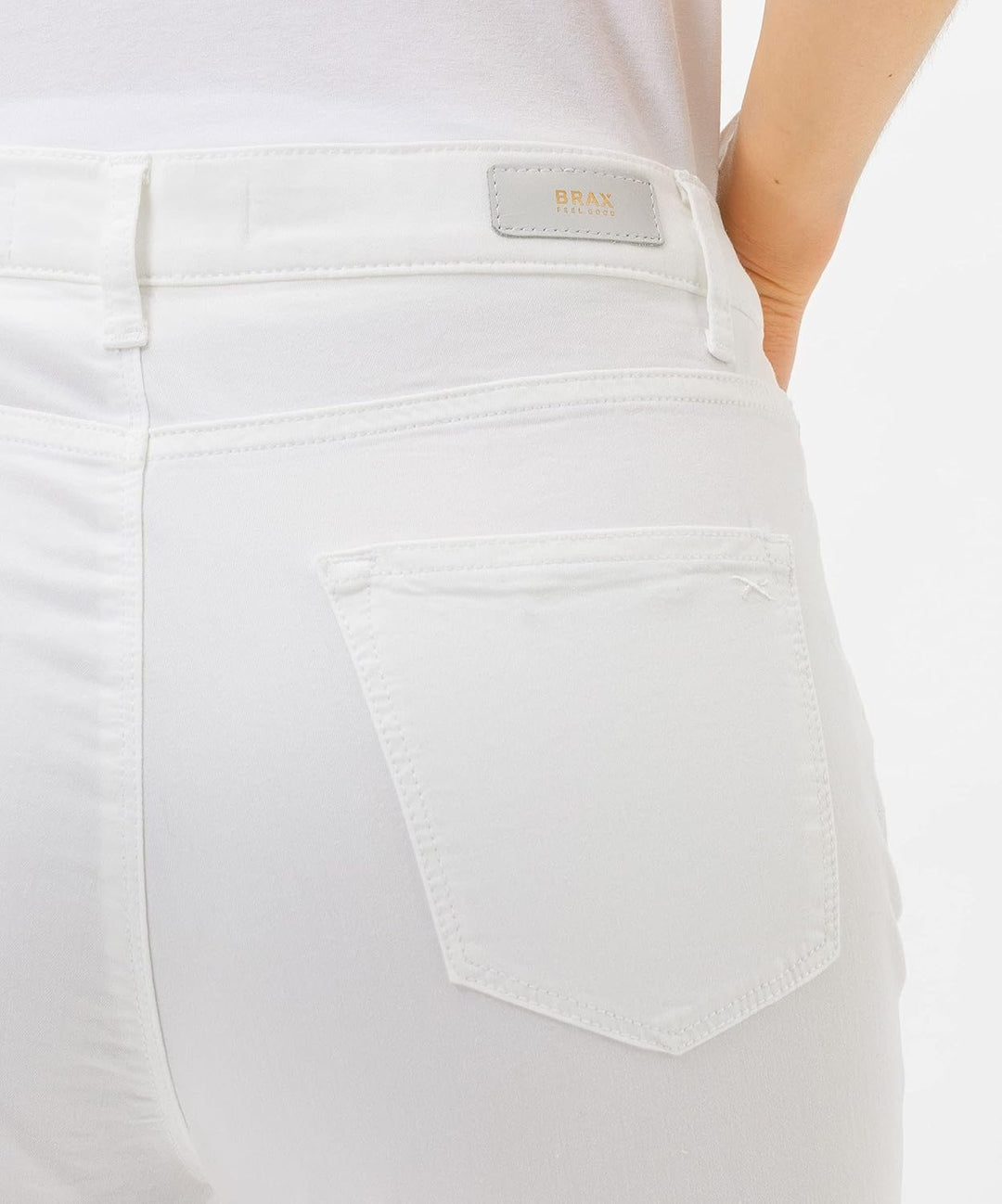 BRAX Damen Style Mary Capri Sommercapri Freizeithose 36 Weiss, 36 Wei&#xDF;