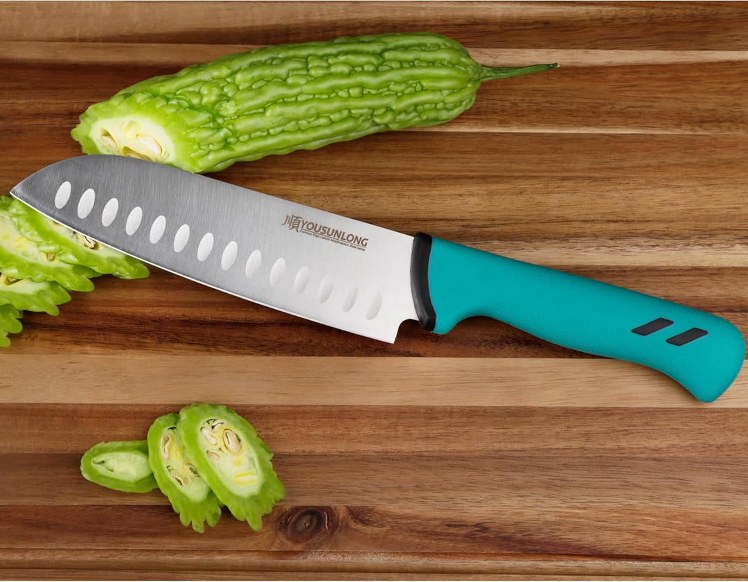 YOUSUNLONG Santoku-Messer - Klinge 177mm - Klinge aus hochwertigem Molybdänstahl - Metzger-Fleischve