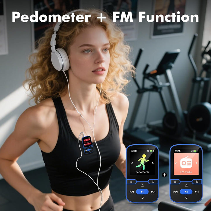 64 GB MP3 Player Bluetooth 5.3 mit Clip für Kinder Tragbarer mp3 -Player Musik-Player mit FM-Radio,