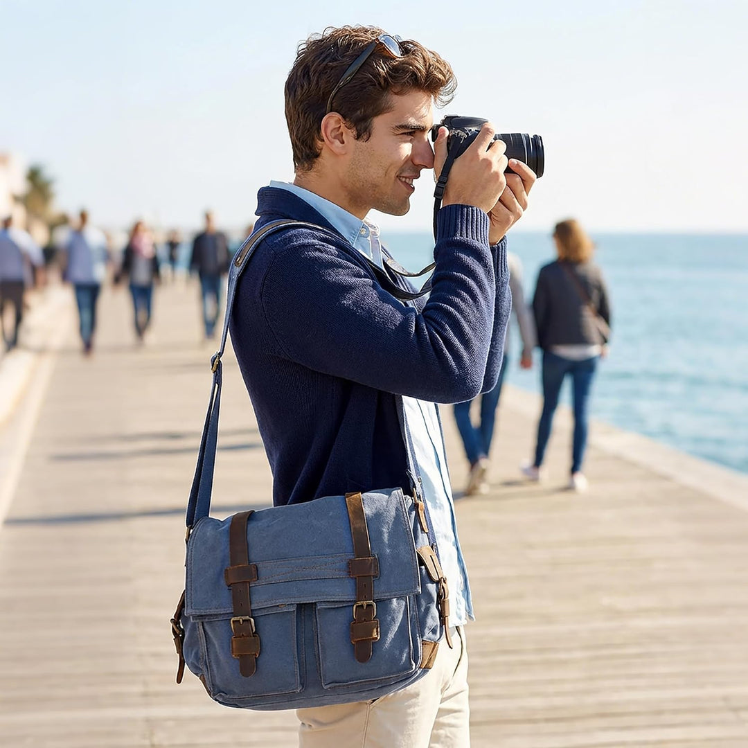 VARLIVOO Umhängetasche für Herren Schultertaschen 14" Zoll Laptoptaschen Messenger Bags Kuriertasche