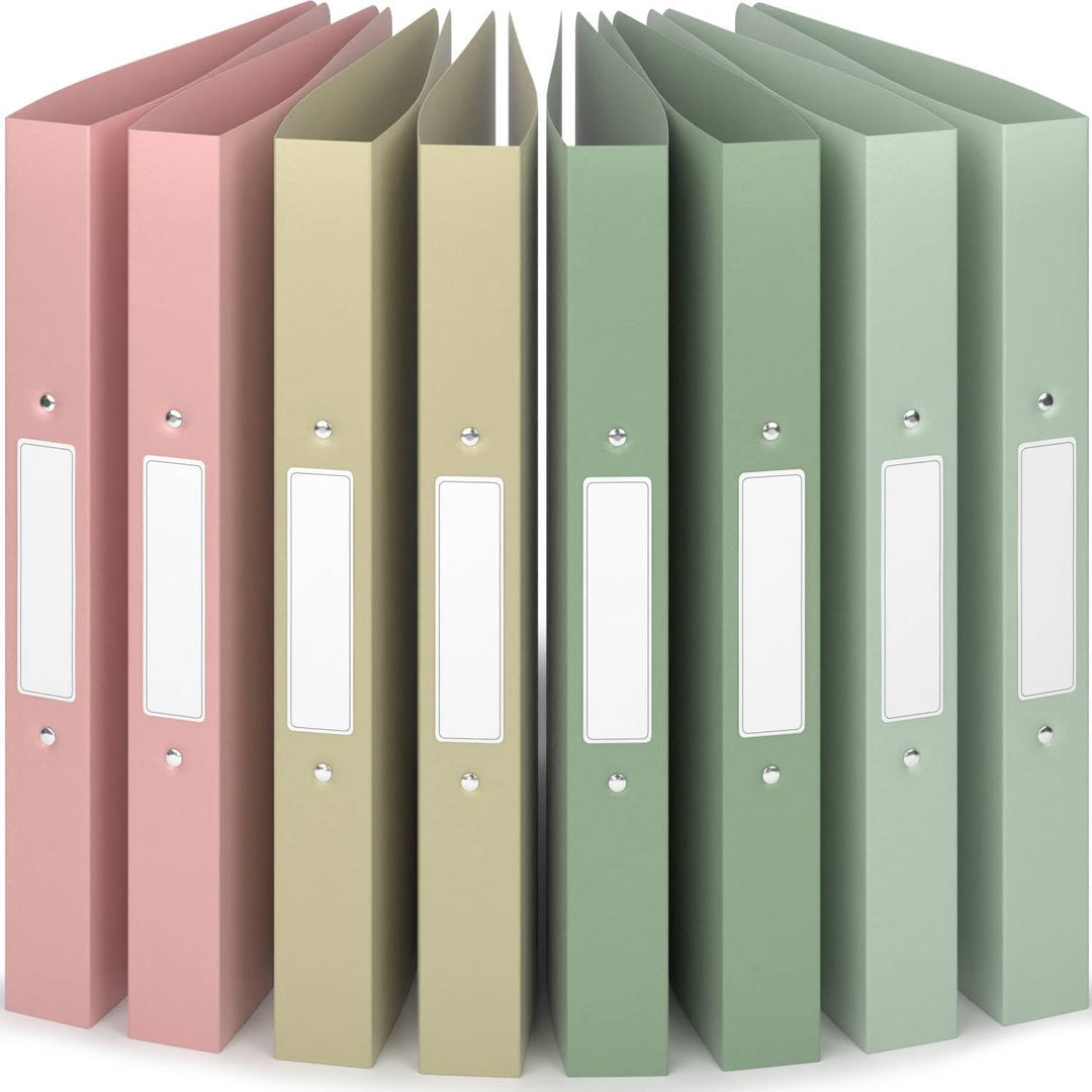 ACROPAQ - 8 x Ringbuch A4 - Ordner schmal, Pastell, Mit 2 Ringen, 4 cm Rückenbreite - Schulsachen ae
