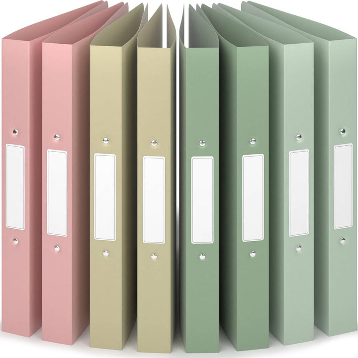 ACROPAQ - 8 x Ringbuch A4 - Ordner schmal, Pastell, Mit 2 Ringen, 4 cm Rückenbreite - Schulsachen ae