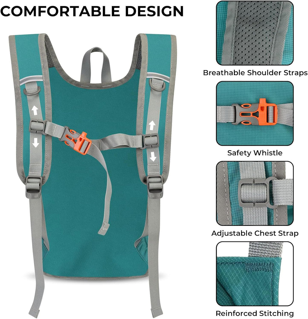 Wanderrucksack Klein 13L Faltbarer Rucksack Damen Herren Tagesrucksack Daypack Ultraleicht Trekkingr