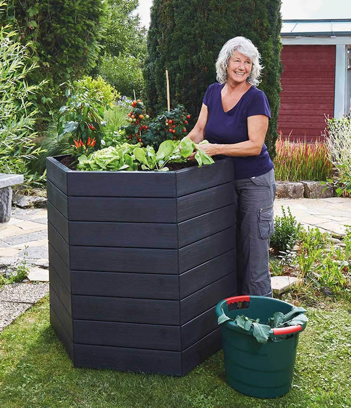 Yerd Ergo Hochbeet-System, 5 Jahre Garantie, Made in Germany (4 x Höhe 25cm Ø 110cm), 4 X Höhe