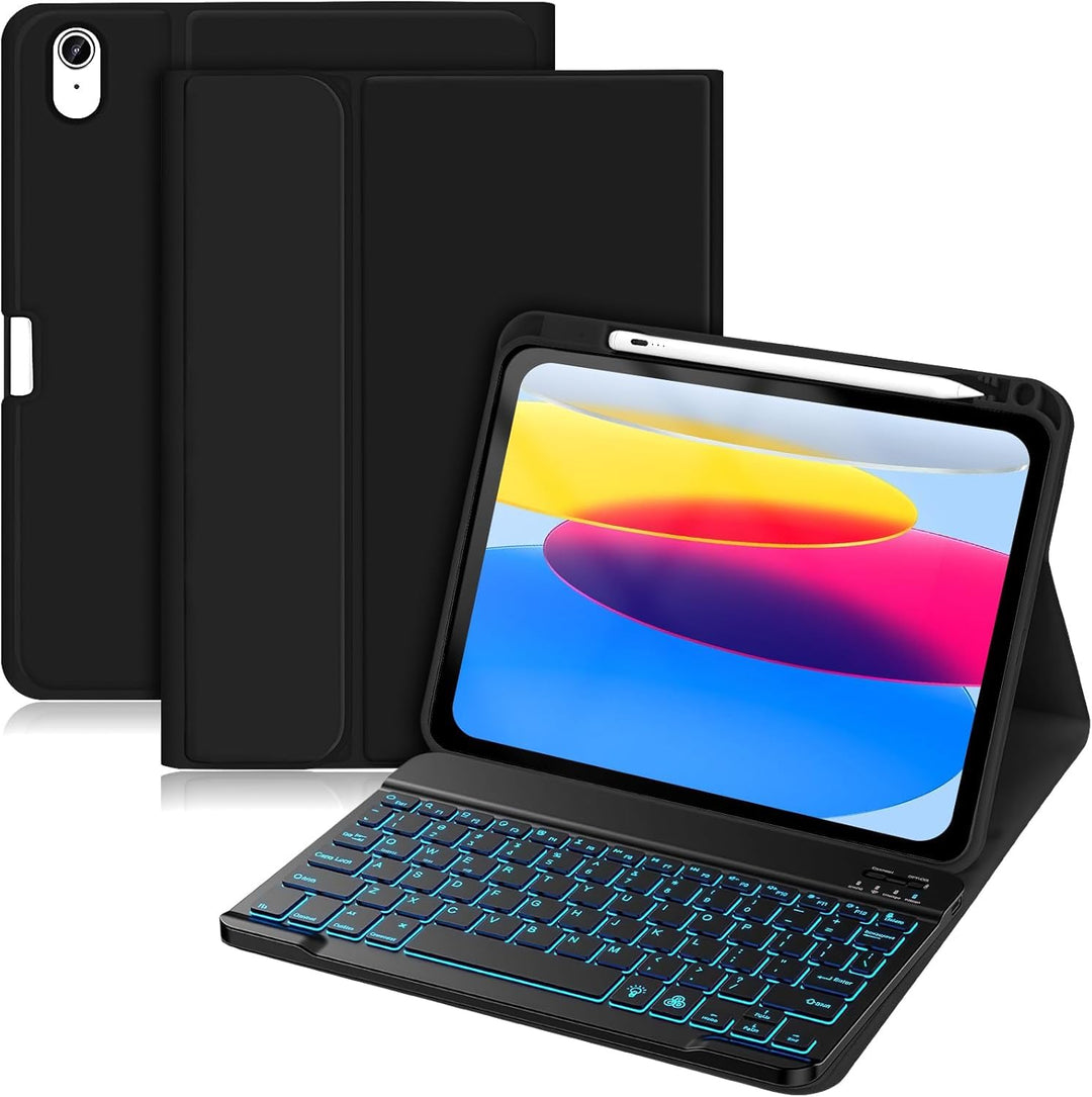 Hülle mit Tastatur für iPad A16 11. Generation 2025 / iPad 10. Generation 2022 (11/10.9 Zoll), Abneh