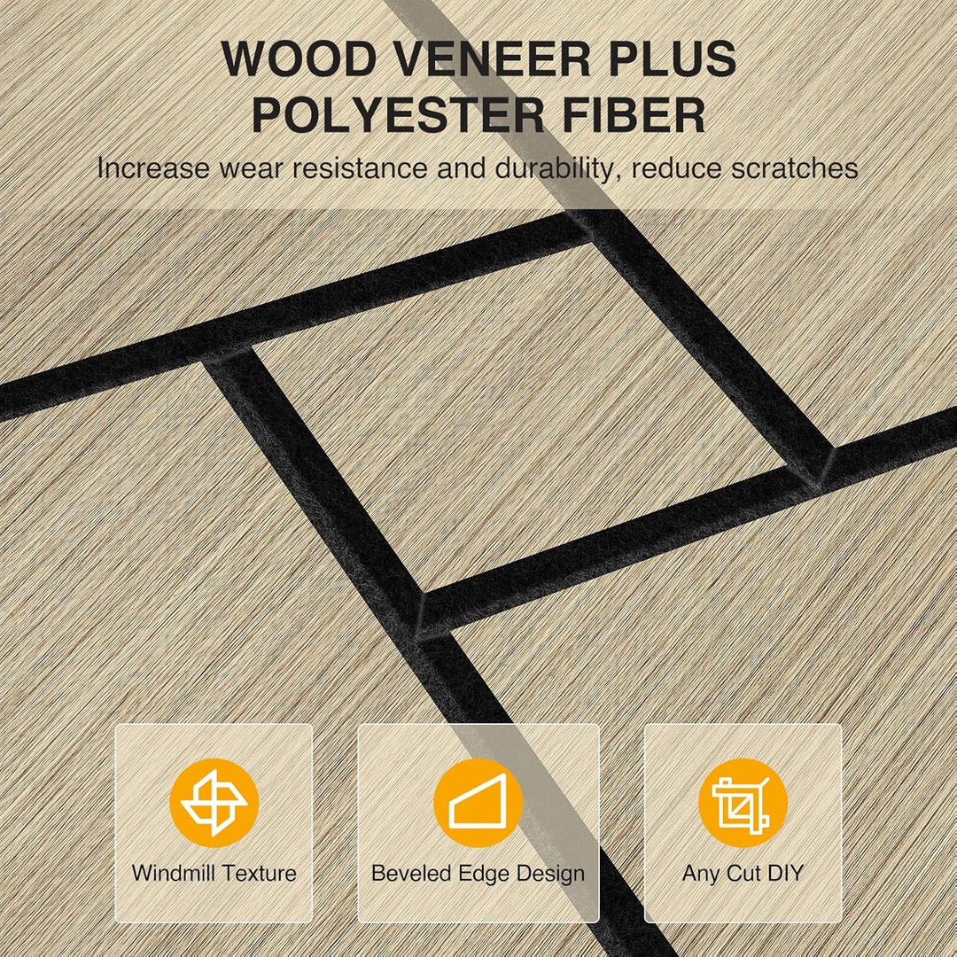 JAMELO Akustikpaneele Holz Furnier 10 Stücke | 30 * 30 * 1.2cm Akustikplatten Selbstklebend 3D Wandp