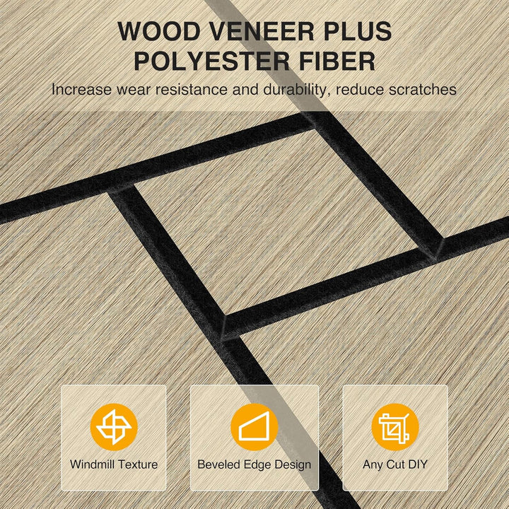 JAMELO Akustikpaneele Holz Furnier 10 Stücke | 30 * 30 * 1.2cm Akustikplatten Selbstklebend 3D Wandp