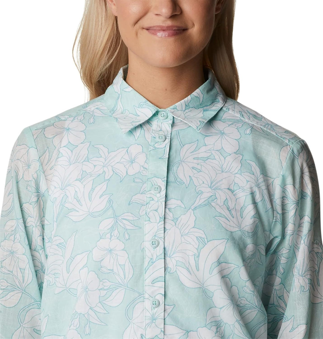Columbia Damen Tunic Camp Henry II Tunika XS Icy Morn Lakeshore Floral, XS Icy Morn Lakeshore Floral
