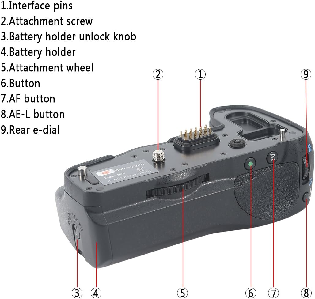 DSTE® Batterie Griff für Pentax K-3 K3 DSLR Digital Kamera als D-BG5 mit (2 packung) D-LI90
