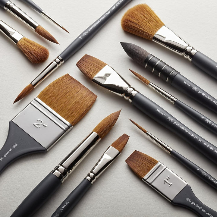 Winsor & Newton 5011413 Professional Aquarellpinsel, Malpinsel für Aquarellfarben mit synthetischen