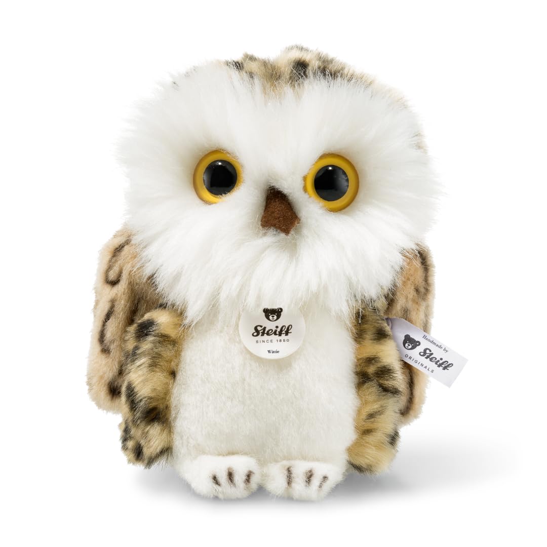 Steiff 045608 12 Wittie Eule, GRAU, 12 cm, 12 cm