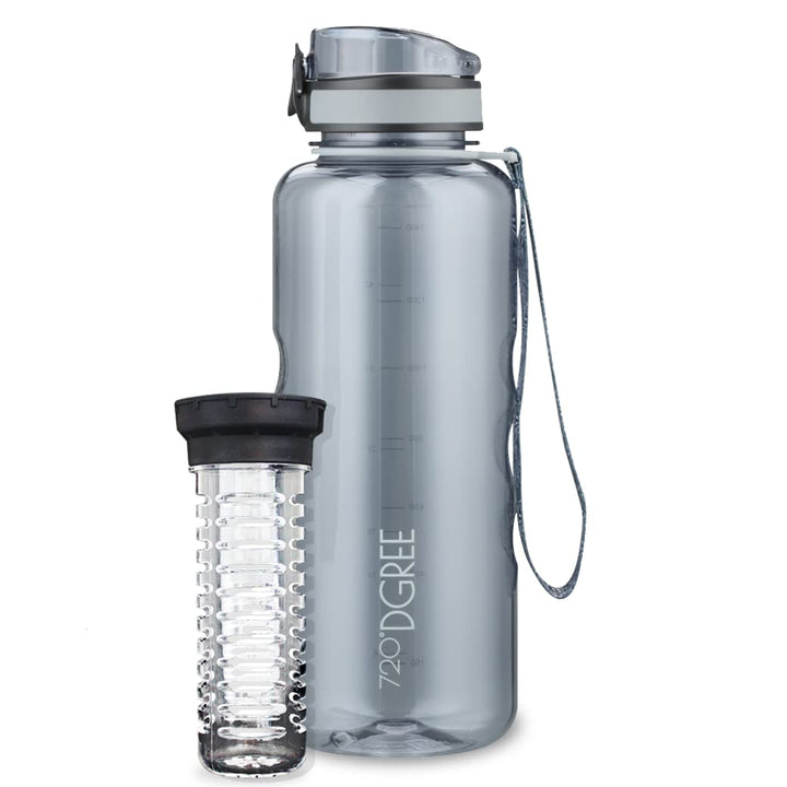 720°DGREE Trinkflasche 1,5l “uberBottle“ +Früchtebehälter - BPA-Frei, Auslaufsicher - Wasserflasche