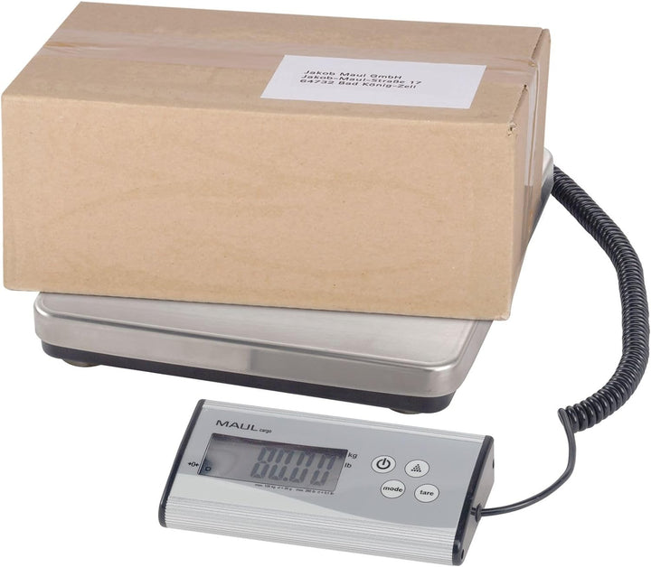 MAUL Paketwaage MAULcargo | Stabile Paketwaage bis 120kg | Grosse Wiegefläche 27 x 27 cm | Waage ink