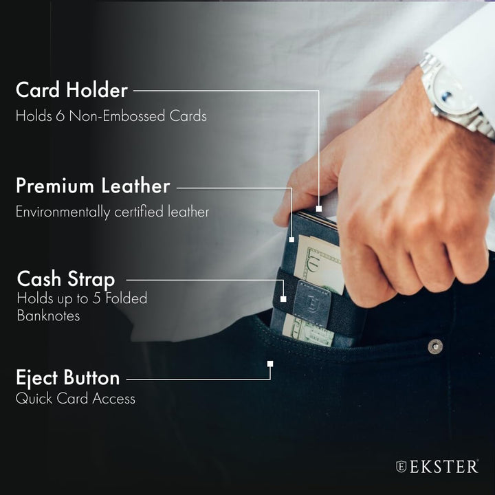 Ekster: Senate – Leder Kartenhalter Geldbörse – RFID-Blockierung – schneller Kartenzugriff Einheitsg