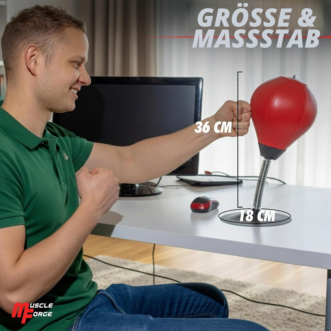 Mini Boxsack für Schreibtisch mit Saugnapf und Tischklemme – Büro Punchingball gegen Stress – Kleine