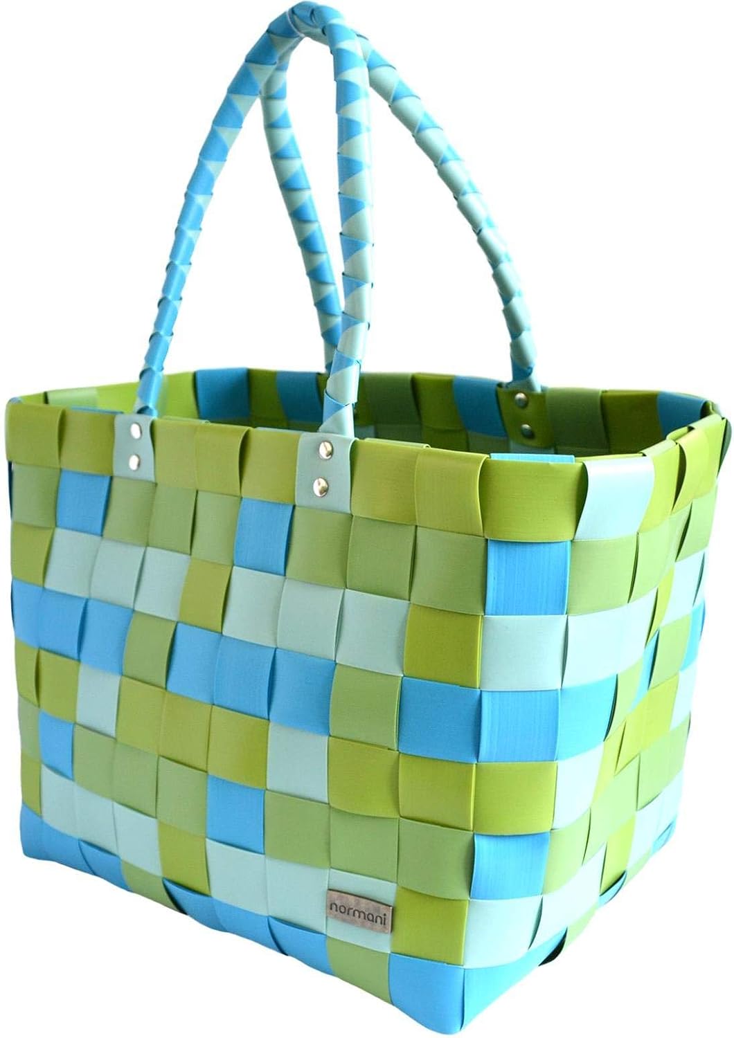 normani Einkaufskorb geflochten - wasserabweisend und robust Farbe Classic/Spring Classic / Spring E