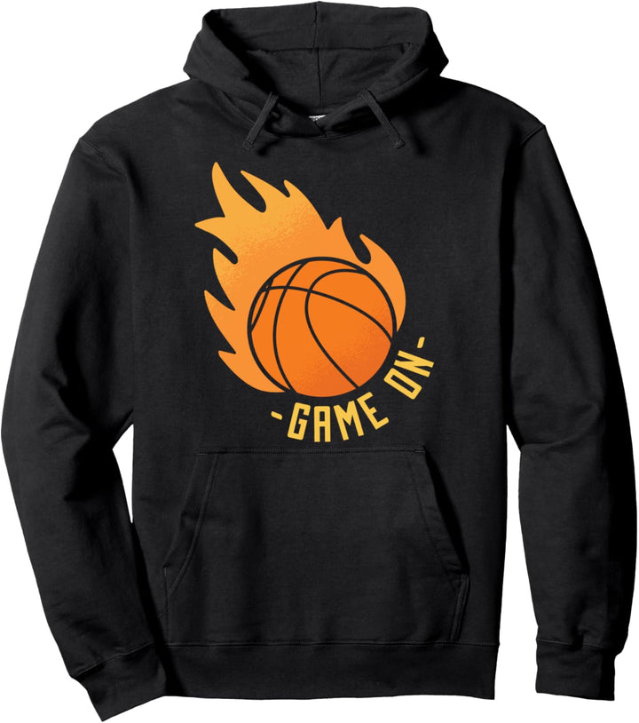 Basketball Ball Flammen Geschenk Basketballspieler Trainer Pullover Hoodie